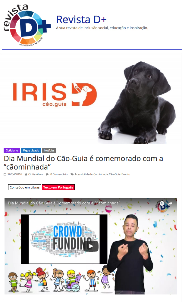 Imagem 2016 - Dia mundial do cão-guia é comemorado com cãominhada